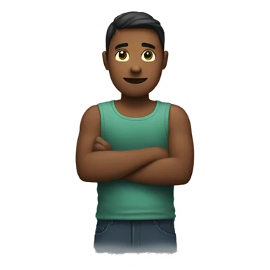 a person crossing their arms sticker