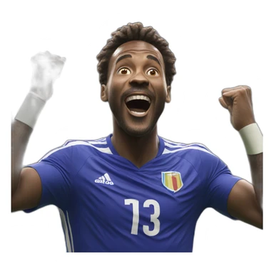 Footballer cheering after goal sticker