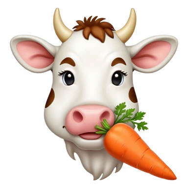 cow eating carrot emoji sticker