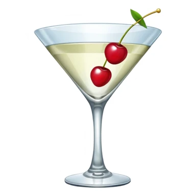 martini glass with cherry decoration sticker
