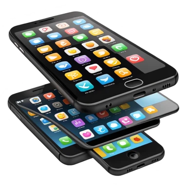 smartphone with app icons sticker