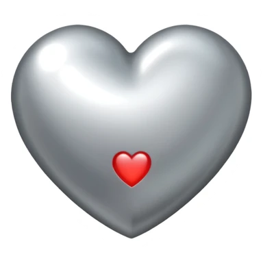 heart with a metallic silver finish sticker