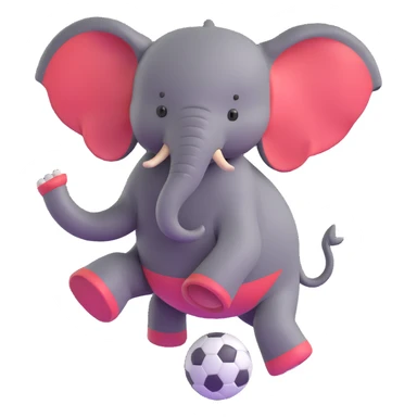 elephant playing soccer sticker