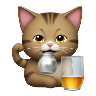 Cat drinking mate sticker