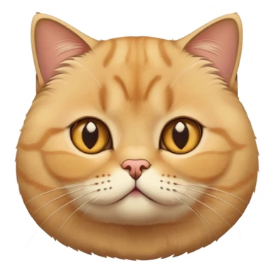 Golden British shorthair cat with round face and plush fur sticker