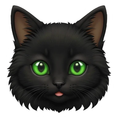 A photo-realistic digital illustration of a black kitten sticker