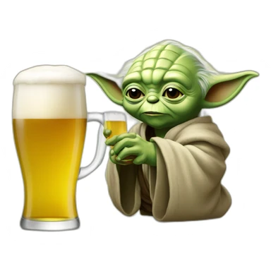 Yoda qui boit une bière sticker