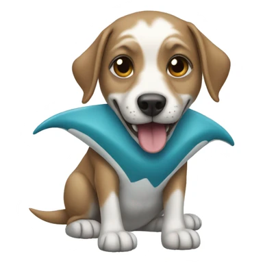 Dog with shark costume  sticker