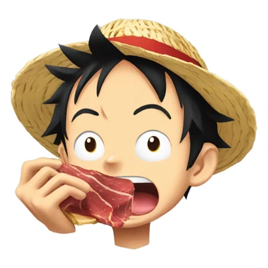 Monkey d luffy eating meat  sticker