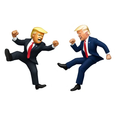 Trump and Biden high kicking sticker