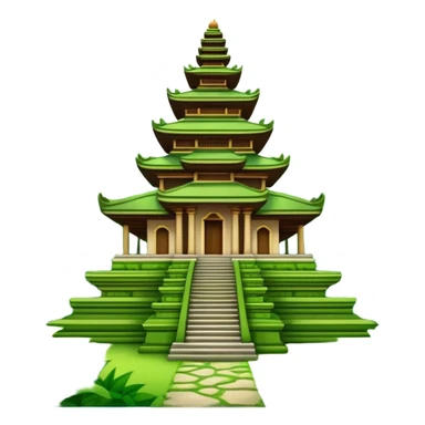 An iphone emoji of a temple in Bali in the middle of the forest sticker