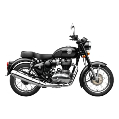 Black royal Enfield with white logo facing left side sticker