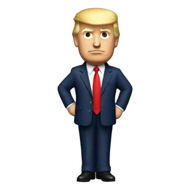 Donald Trump with navy suit and red tie  sticker