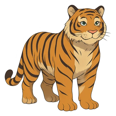ghibli style tiger sticker