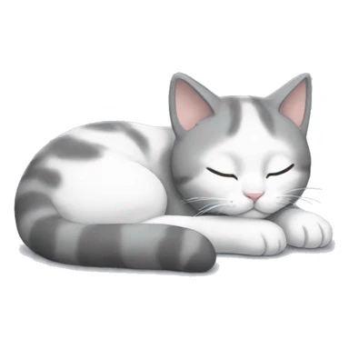 Grey and white kitty sleeping  sticker