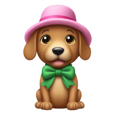 cute stuffed animal peanut with no arms nd 2 legs and wearing a pink croquet hat with a green bow on the hat sticker