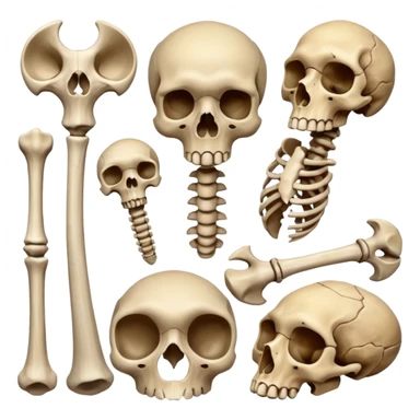 types of bones sticker