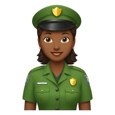 woman Security guard green dress sticker