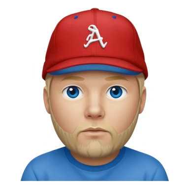 Fred Durst red cap back, blonde hair, blue eyes sticker
