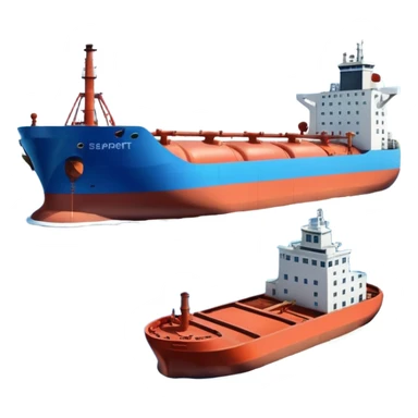 Seaport with a tanker in PNG format sticker