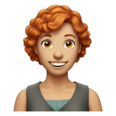 Happy, red headed woman sticker