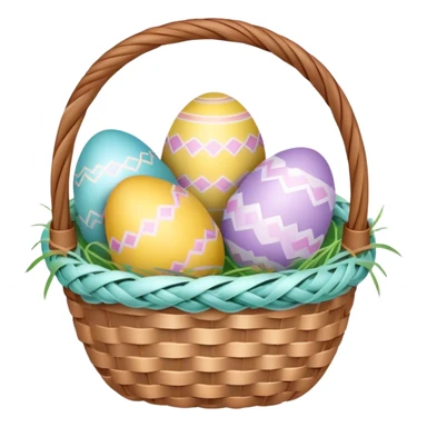 three easter eggs in a basket sticker