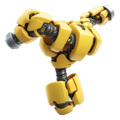 Flexing yellow mechanical cyborg bicep with shocks attached to arm sticker