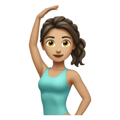beautiful brunette girl doing pilates sticker