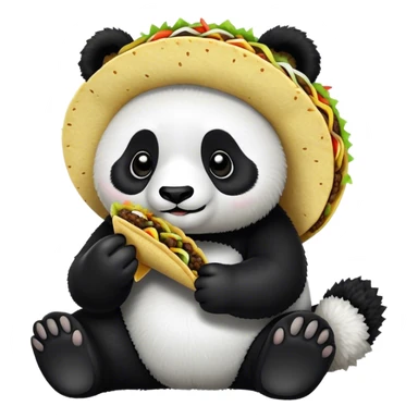 Panda eating taco  sticker