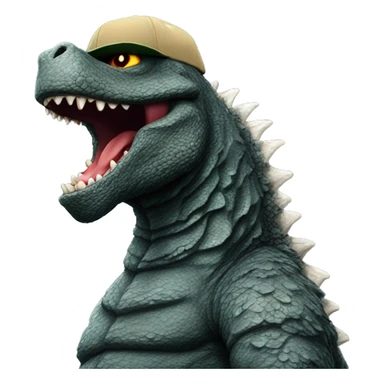 Godzilla wearing a hat sticker