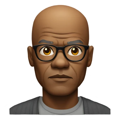 bald samuel l jackson serious wearing shirt sticker
