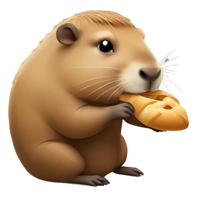 Capybara eating a croissant  sticker