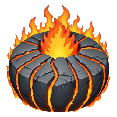 planet, surface covered in fire, lava and rocks  sticker