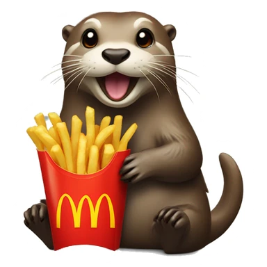 Otter eating a mc Donald’s fries sticker