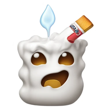 Emoji melting sugar with a lighter sticker