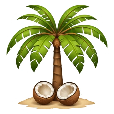 coconut tree with coconuts below sticker