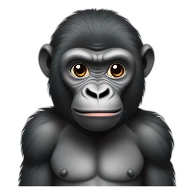young gorilla with light grey face and dark fur sticker