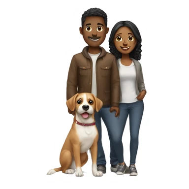Couple with a dog sticker