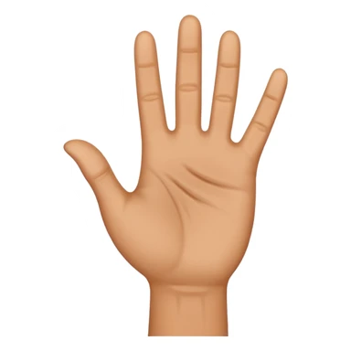 classic waving hand with motion lines, no face sticker