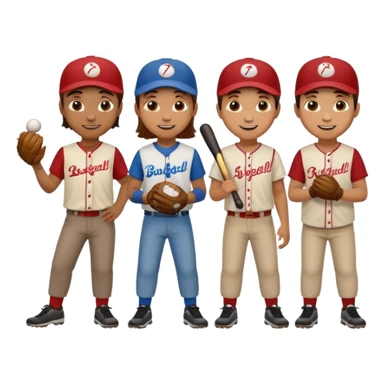 amigos jugando baseball sticker