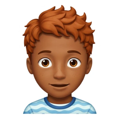 Brown skin boy with freckles and braces and waves  sticker