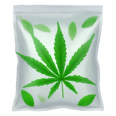 transparent ziplock bag with sativa leaf inside sticker