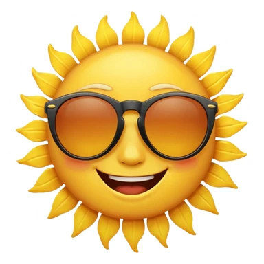 can i have an image of a yellow sun smilling with sun glasses on sticker