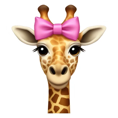 giraffe with a pink bow on head sticker