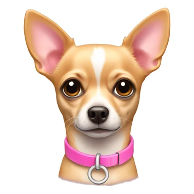 A chihuahua wearing a pink collar  sticker