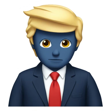 Donald Trump wearing navy suit with a red tie  sticker