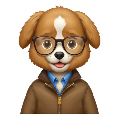 dog wearing jacket and glasses sticker