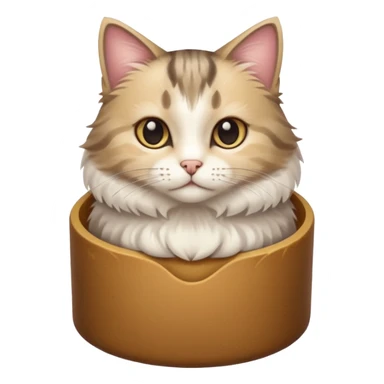mix of white and tabby cat in a cylinder sticker