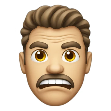 angry trucker with large mouth sticker