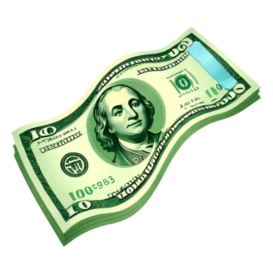a floating wavy usd note icon sticker